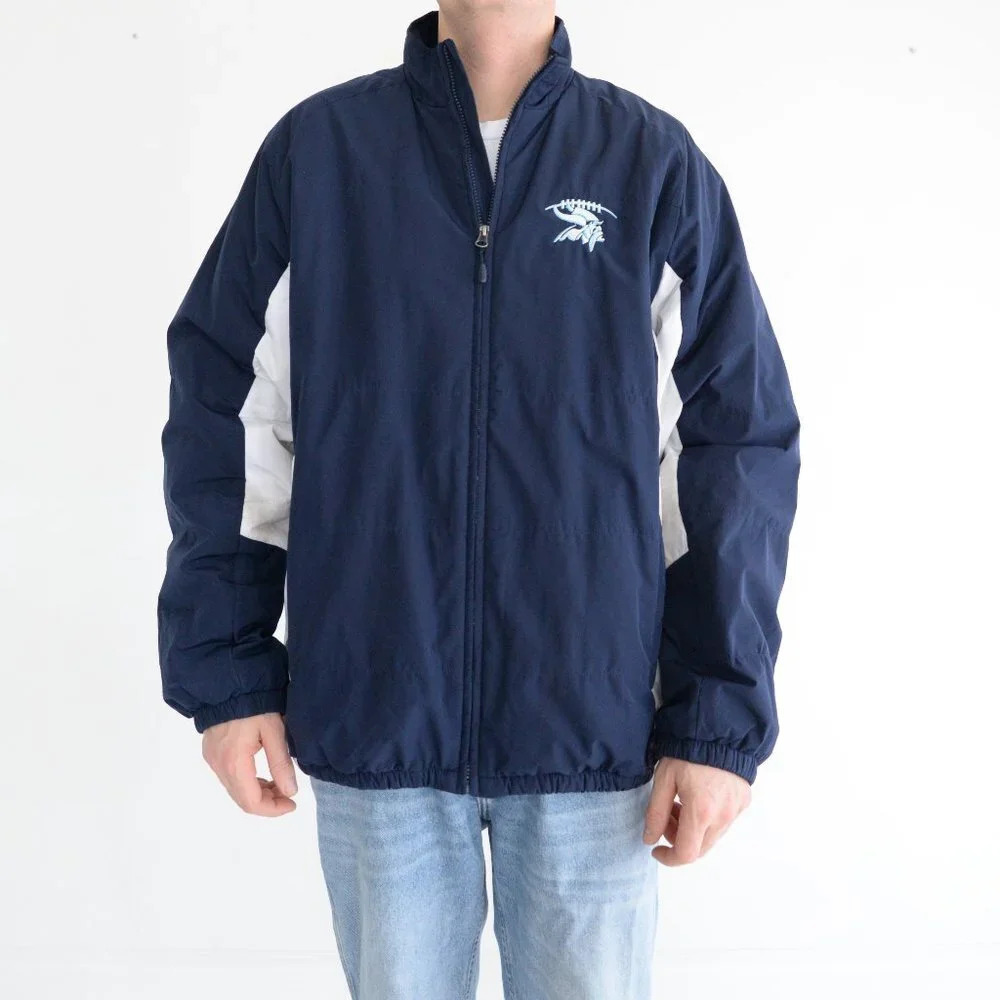 Majestic Minnesota Vikings Navy & White Fleece Liner Zip-Up Jacket
